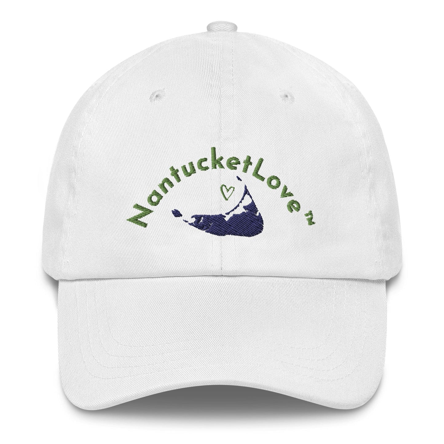 Nantucket Love™ Embroidered Baseball Cap (Low Profile) Blue/Green