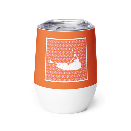 Nantucket Wine Tumbler in Pink and Orange