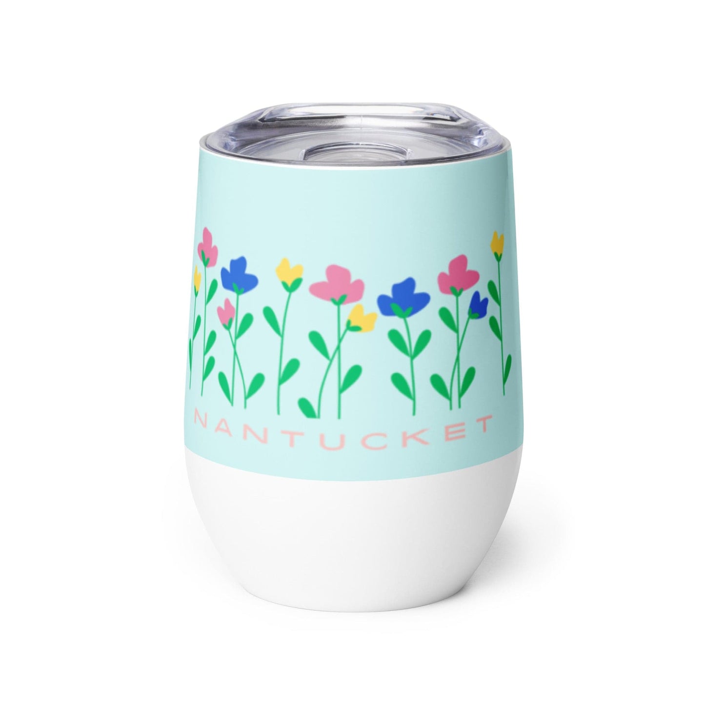 Nantucket Flowers Wine Tumbler