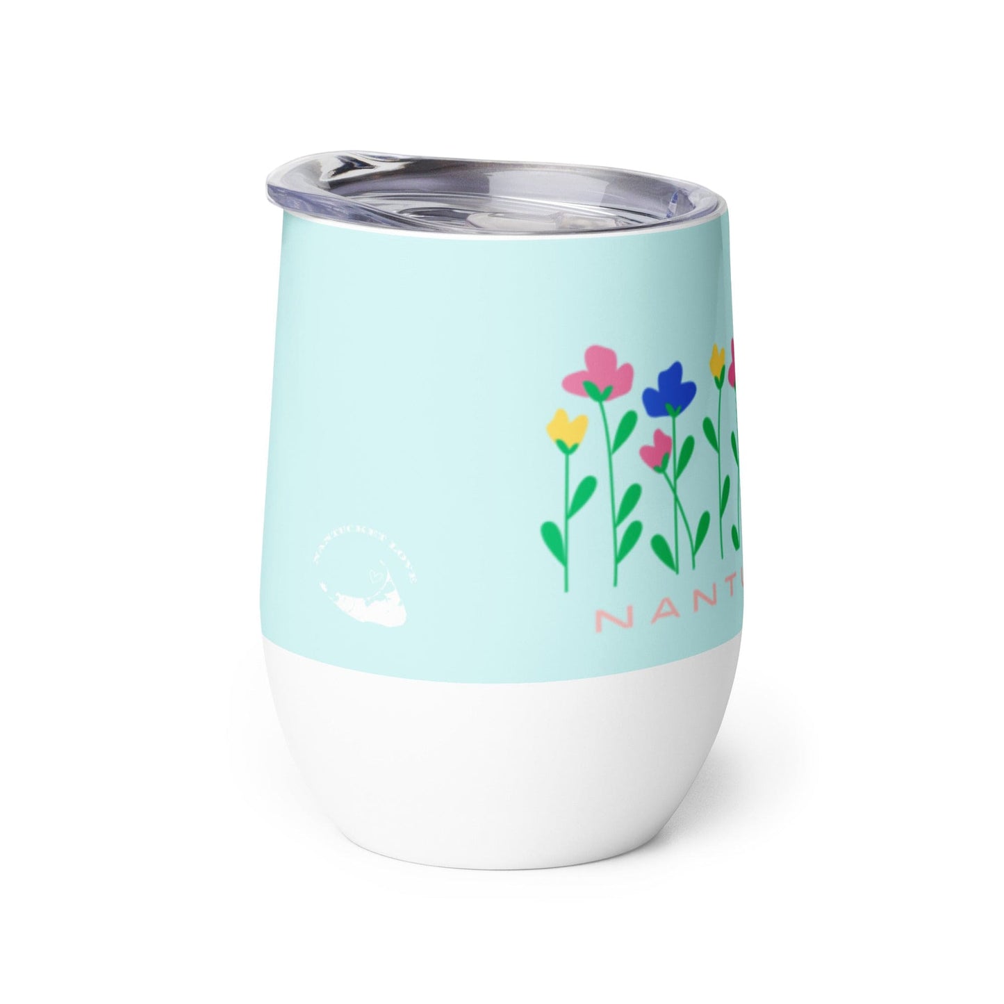 Nantucket Flowers Wine Tumbler