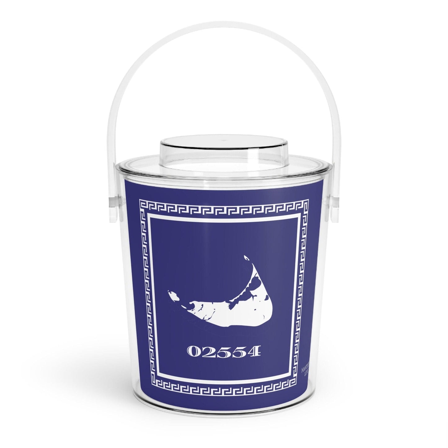 Nantucket Island Acrylic Ice Bucket With Tongs