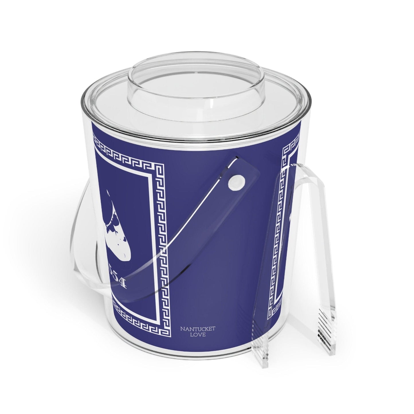 Nantucket Island Acrylic Ice Bucket With Tongs