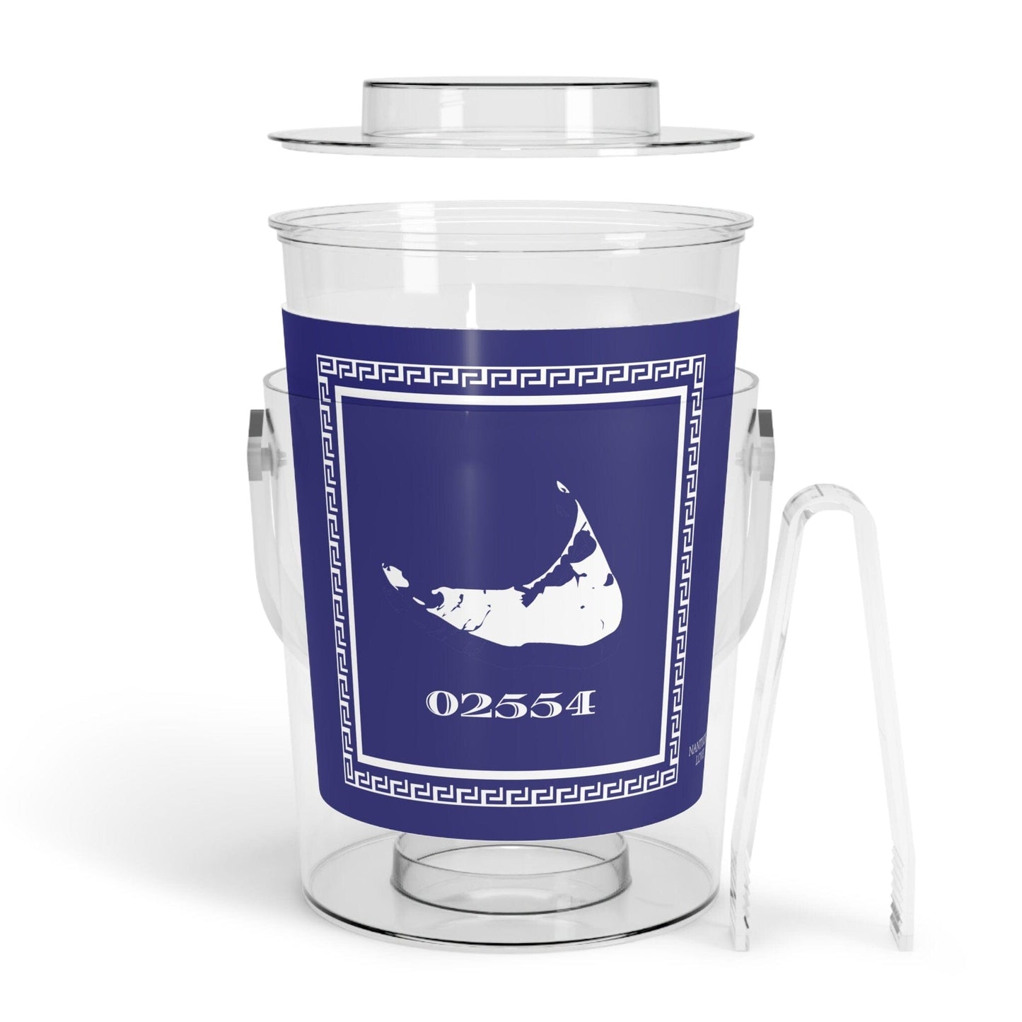 Nantucket Island Acrylic Ice Bucket With Tongs