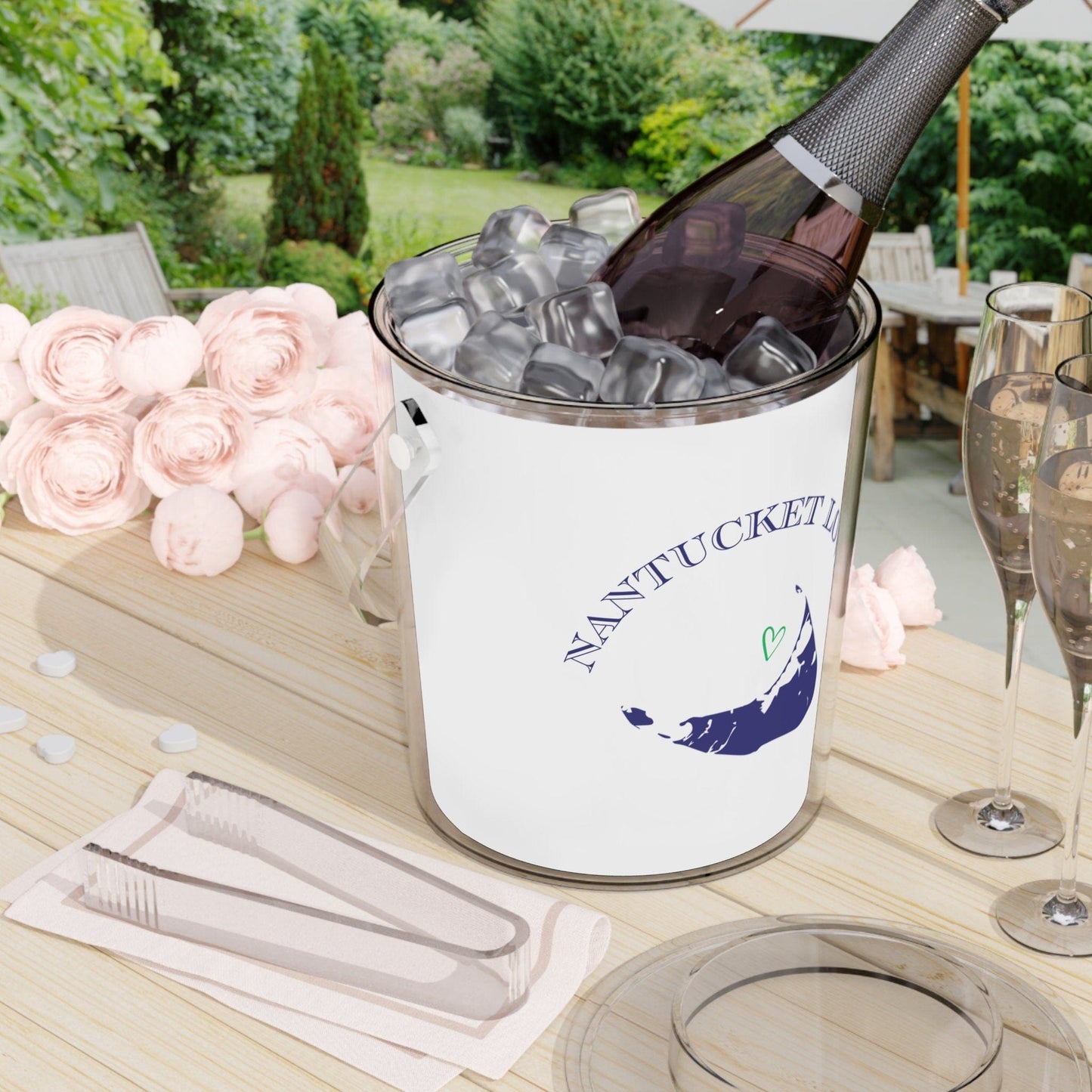 Nantucket Ice Bucket with Tongs